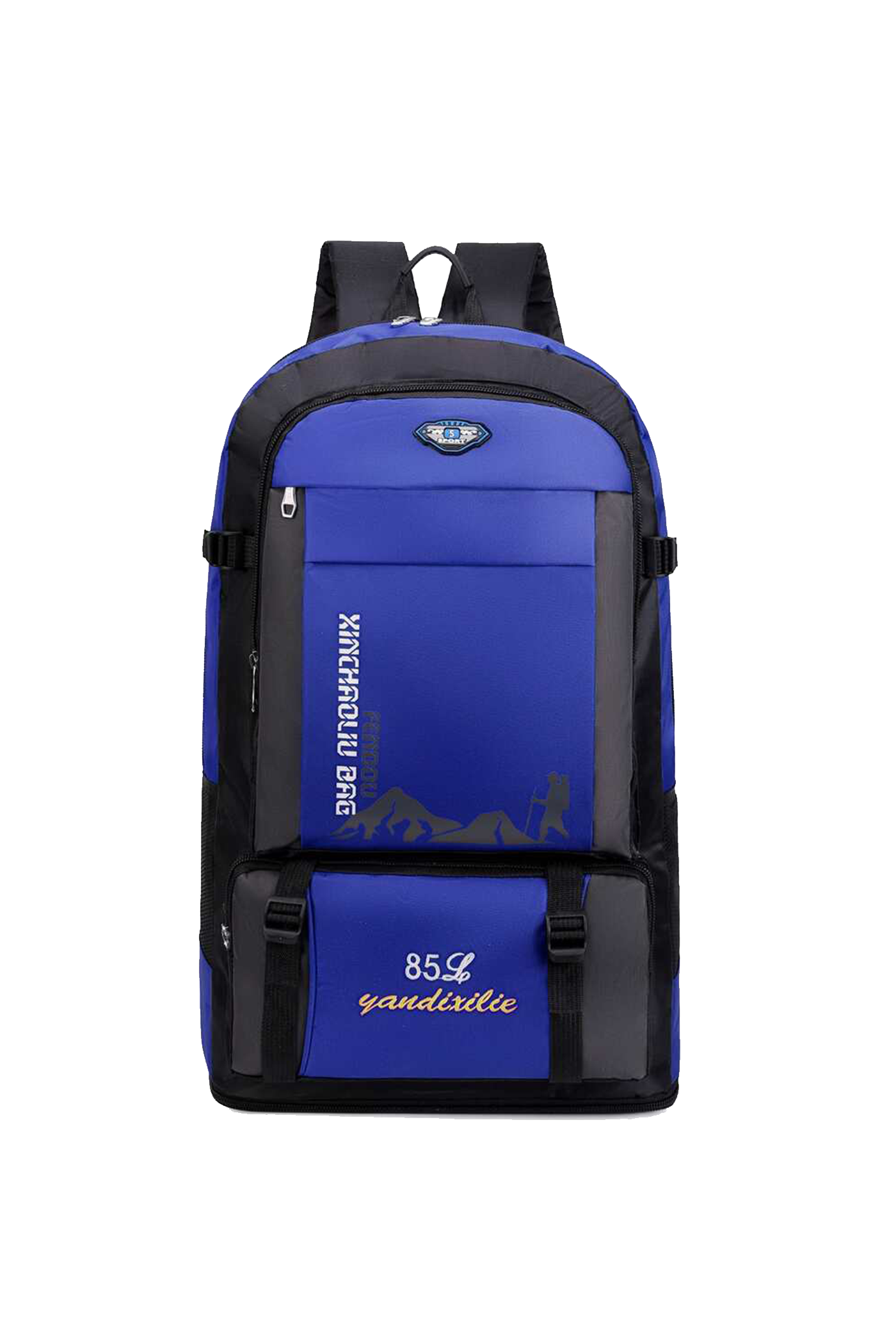 Men Letter Patch Decor Two Tone Hiking Backpack