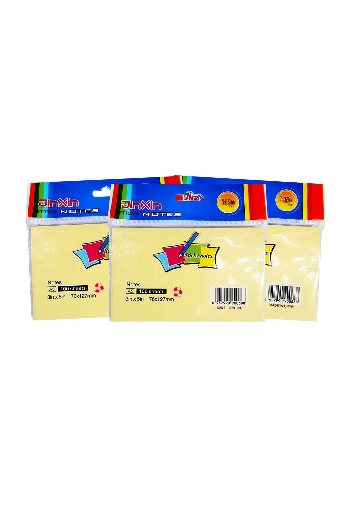 Sticky Notes - 3" x 5" - Yellow - 3 Packs